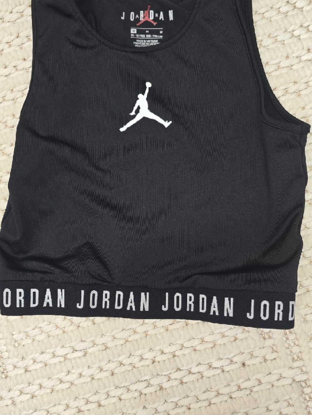 Jordan Black Crop Tank with White Jumpman Logo - Picture 3 of 8